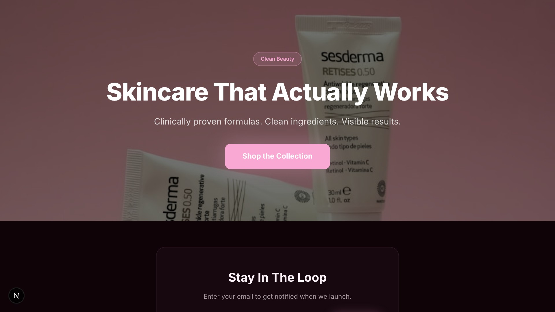 Glow — Skincare Brand template preview