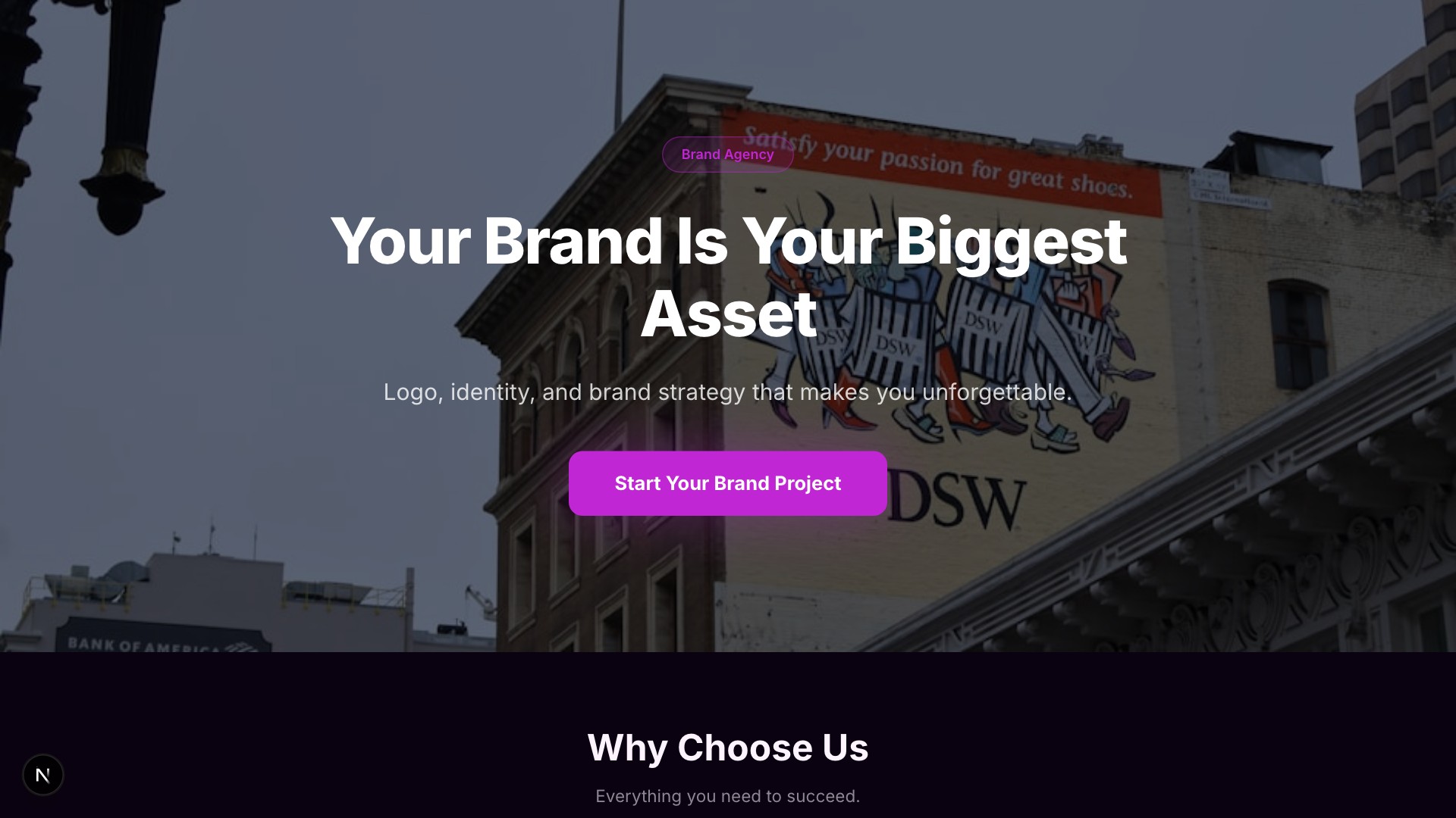 Mark — Brand Identity Agency template preview