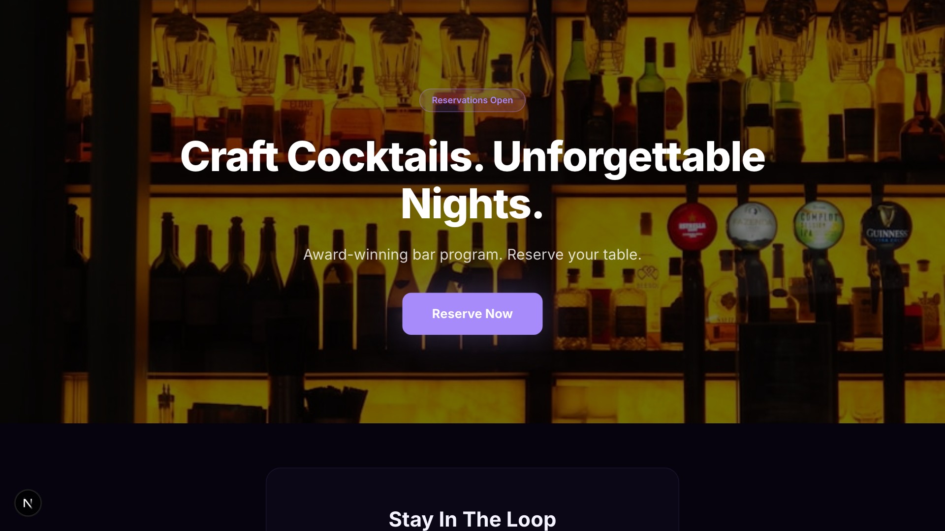 Pour — Cocktail Bar template preview