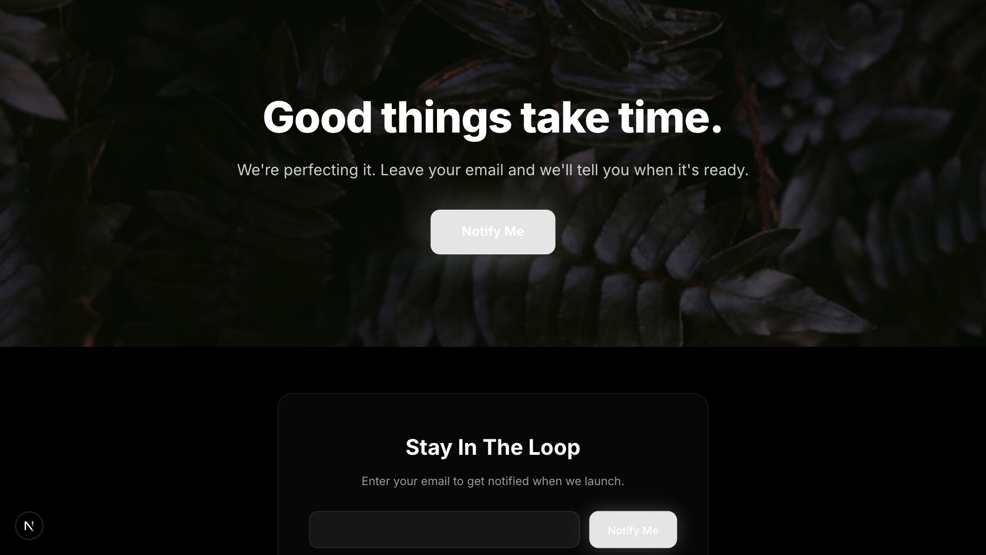 Quiet — Minimal Coming Soon template preview