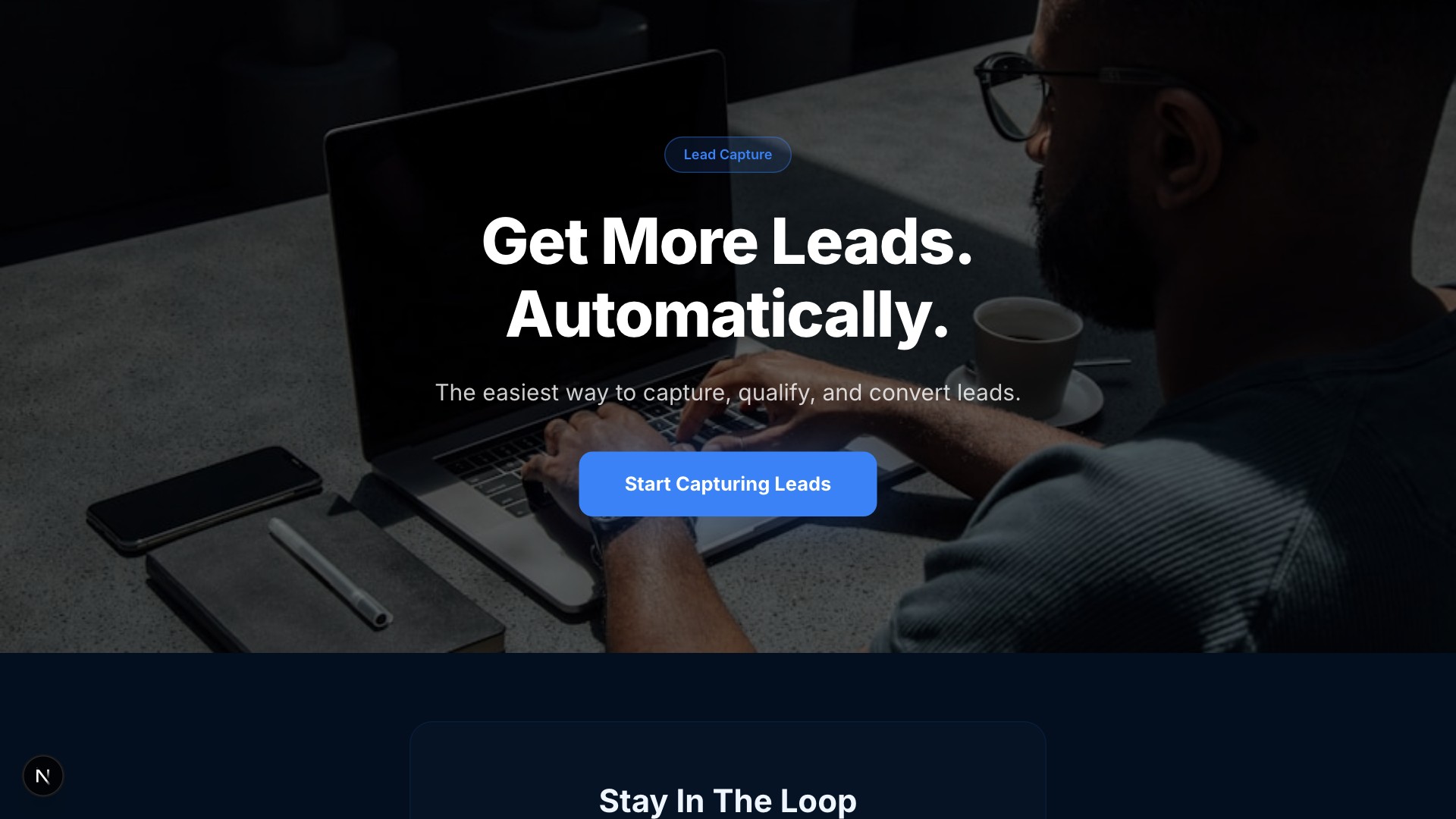 Capture — Lead Gen Blue template preview