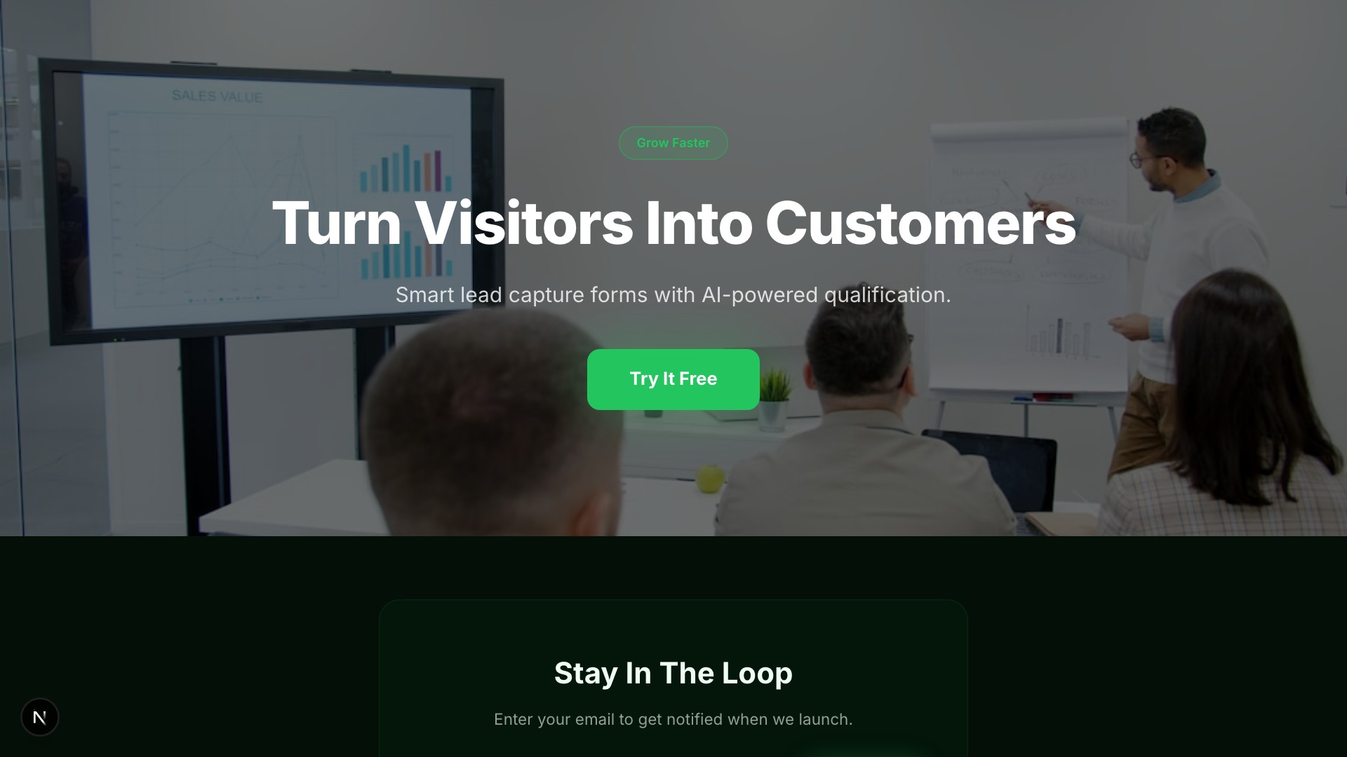 Harvest — Lead Gen Green template preview