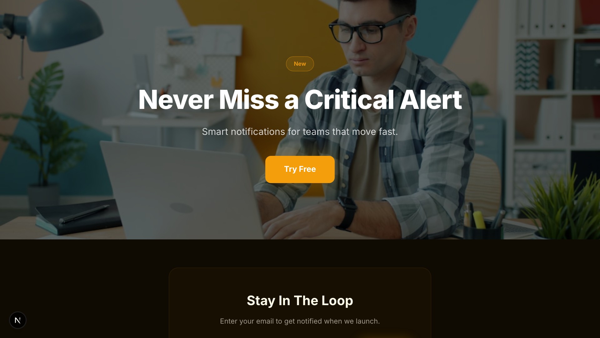 Beacon — Notification SaaS template preview