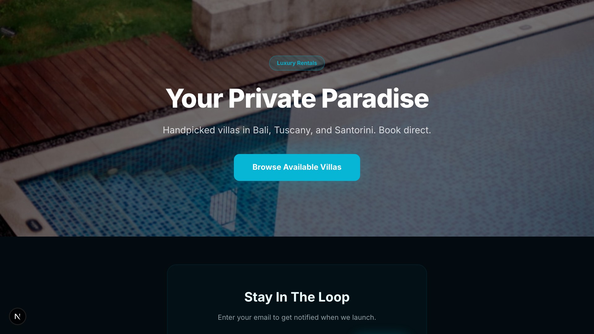 Haven — Luxury Villa Rentals template preview